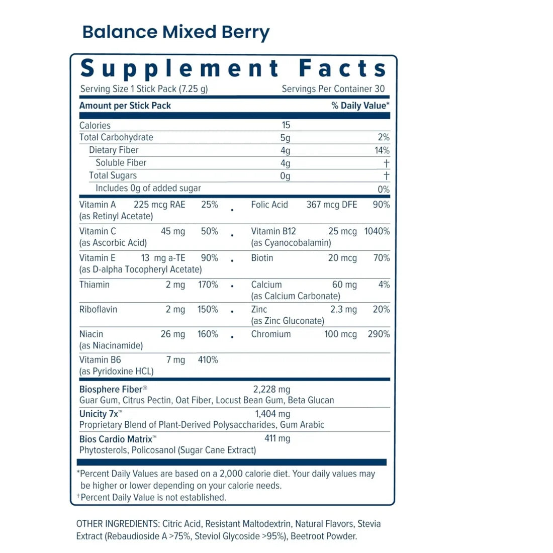Unicity Balance Mixed Berry Drink Mix – 30 Sticks