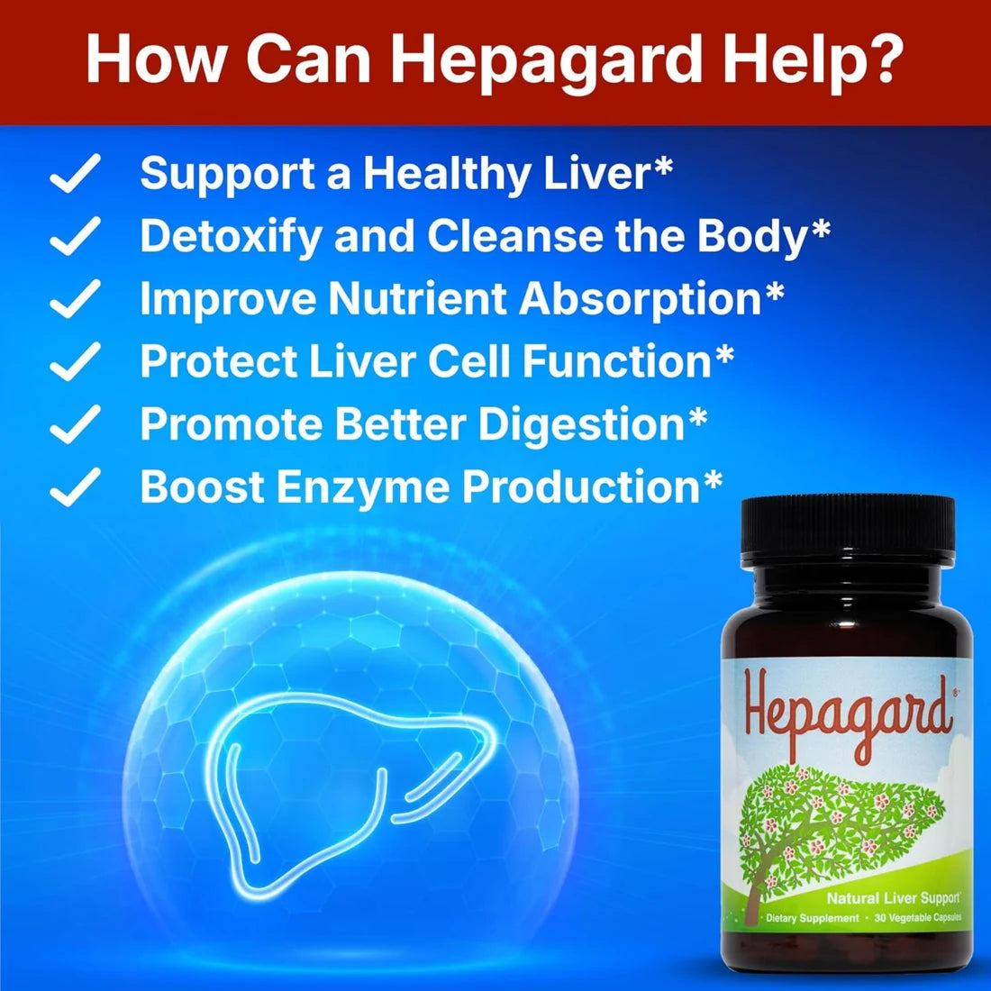 Hepagard Natural Liver Support | 30 Vegetable Capsules