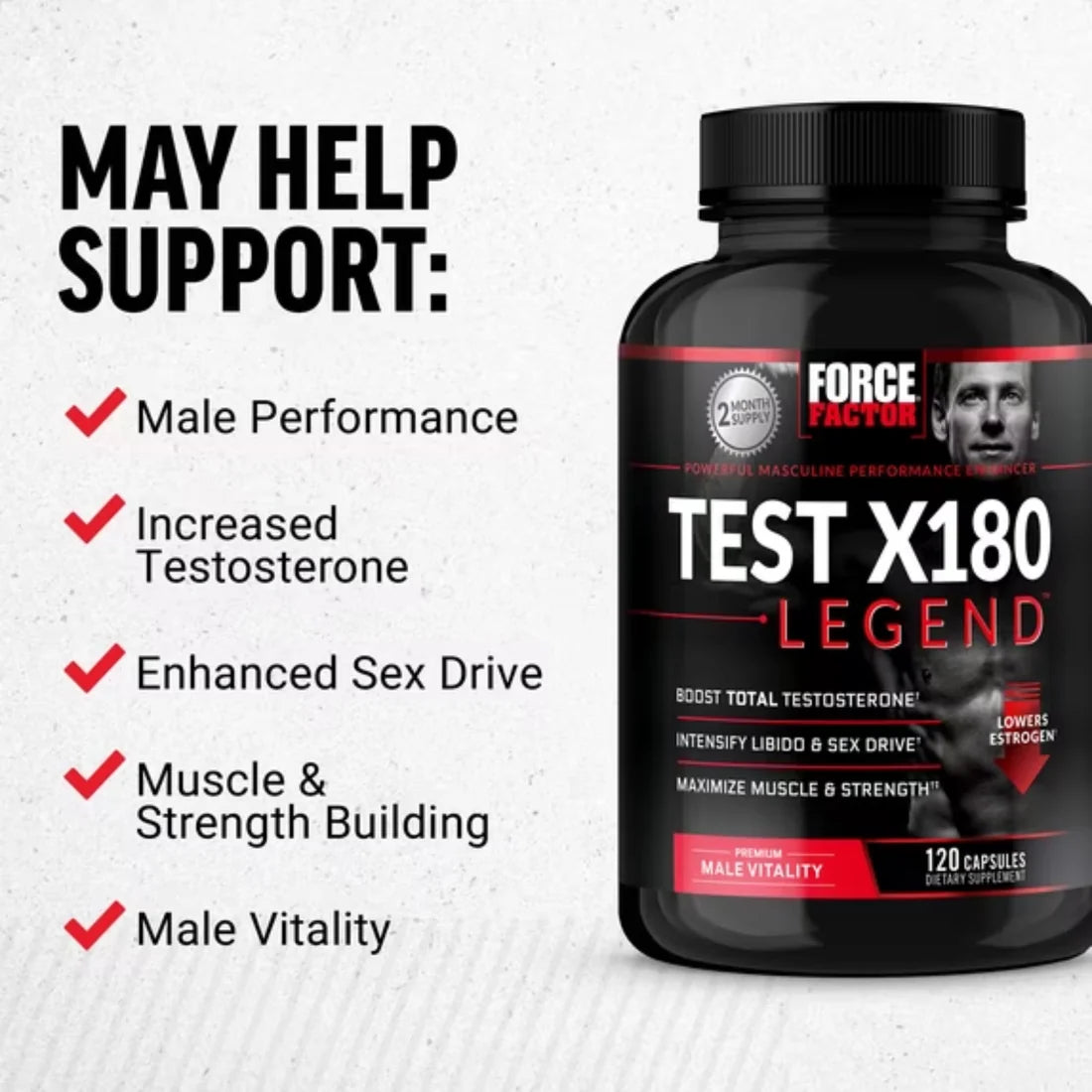 Force Factor Test X180 Legend – 120 Capsules