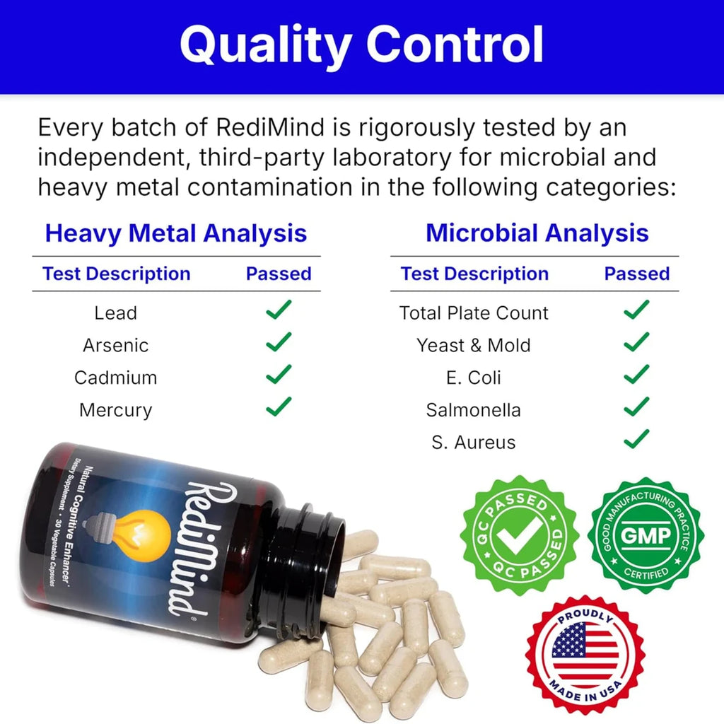 RediMind Natural Cognitive Enhancer | 30 Vegetable Capsules