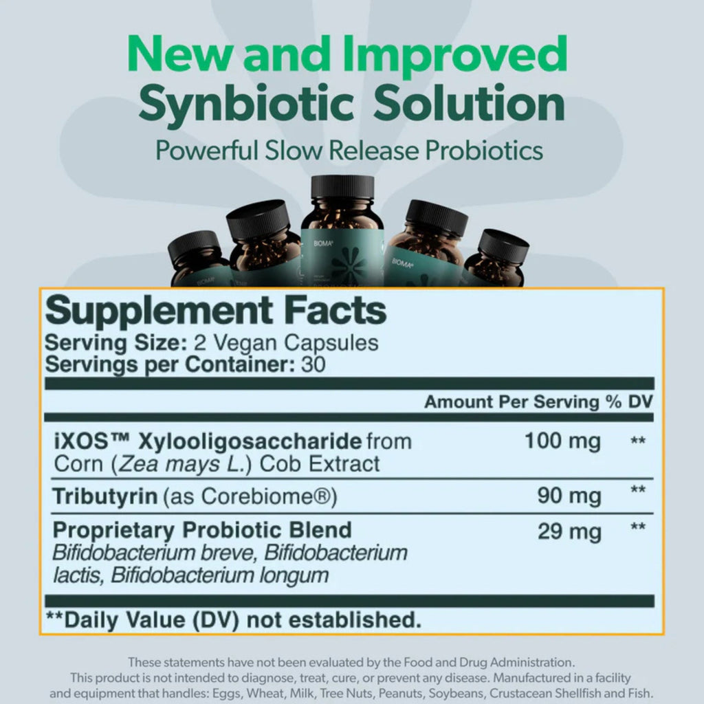 BIOMA Probiotics Digestive Health Gut Support for Men & Women 60 Capsules